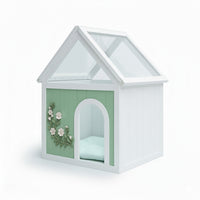SAGE FSC-Certified Cedar Indoor Cat House with Clear Acrylic Roof – Wooden Pet House for Small Cats & Dogs
