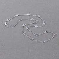 1.80 Carat Genuine Tanzanite .925 Sterling Silver Necklace