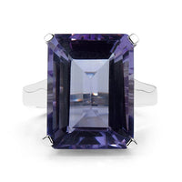 11.47 Carat Genuine Amethyst .925 Sterling Silver Ring