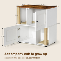 Double Cat Litter Box Enclouse,Cat Litter Box Enclosure For 2 Cats, Cat Litter Cabinet, Double Litter Box Enclosure With