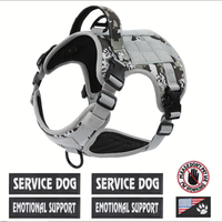 Hiphoppet US Local Tactical Service Dog Harness Vest Adjustable Reflective No Pulling Large Dog Harness With Metal Buckl