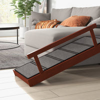 Wooden Dog Ramp with Removable Guardrails, Non-Slip Surface, 49" Long, Brown