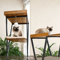 73in Modern Cat Tower For Indoor Cats - Multi-Level Cat Tree With Scratching Posts, Caves, Large Perch & Removable Pads 
