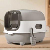 High-Capacity Enclosed Cat Litter Box & Odor-Lock, Scratch-Resistant, Ideal For US Households