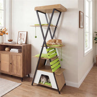 73" Multi-Level Cat Tree with Condo & Perch, Multi-Cat Climbing Tower with Scratching Pad & Interactive Toys