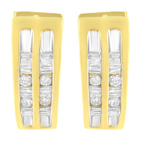 10K Yellow Gold 1/2 cttw Diamond Huggy Heart Hoop Earrings (I-J Clarity, I2-I3 Color)