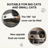 Fully Enclosed Cat Litter Box With UV Sterilization Odor Control, Large 56cm Space For Big Cats, Easy Clean 180 Flip Top