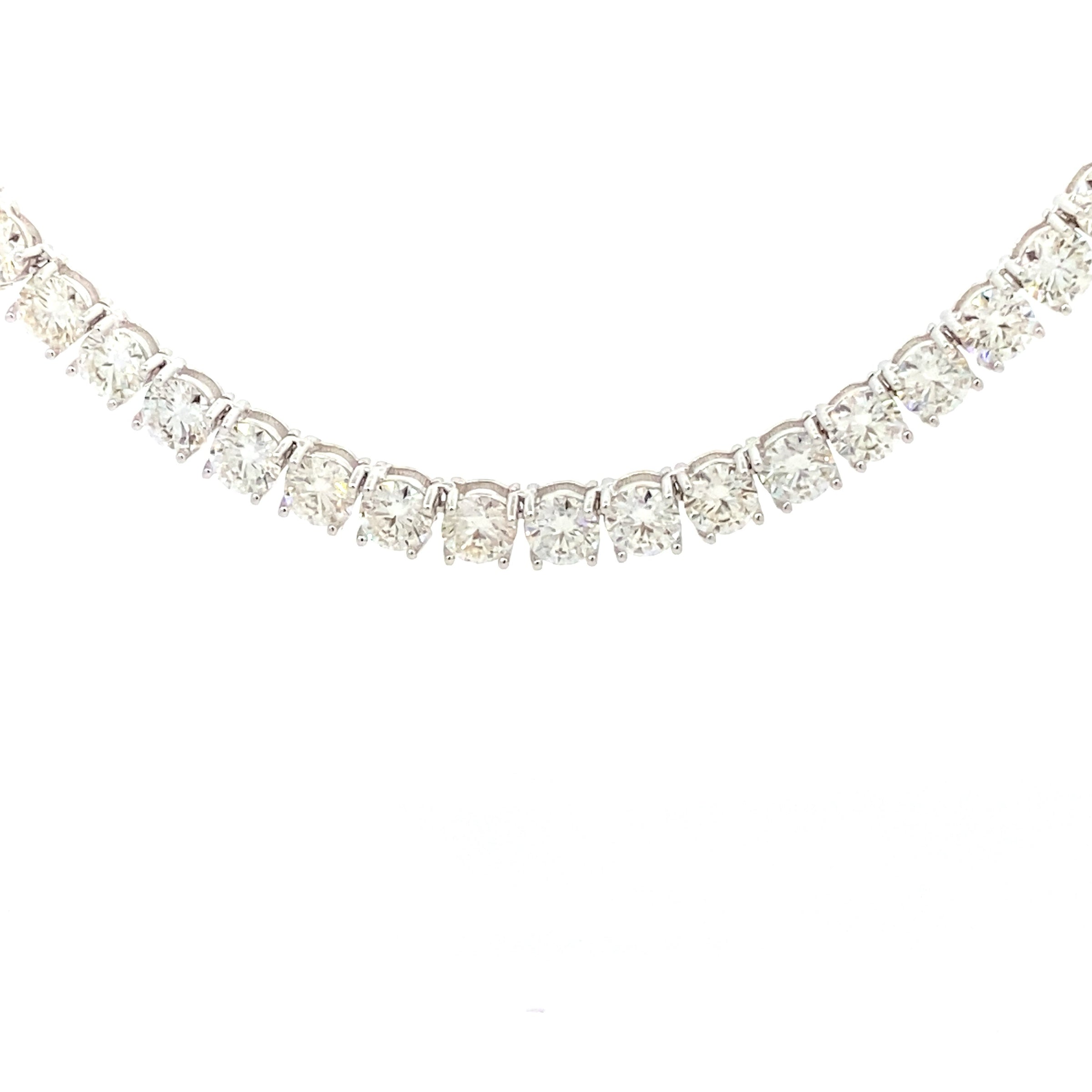 45.00ct Moissanite Tennis Necklace Sterling Silver