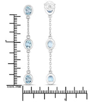 2.16 Carat Genuine Blue Topaz .925 Sterling Silver Earrings