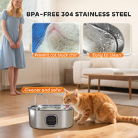 246 oz./7L Stainless Steel Cat Water Fountain with Filters, Ultra-Quiet Pump, for Cats, Dogs & Multi-Pet Homes
