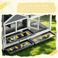 Gray 65" Spacious Wooden Rabbit Hutch: Pet Playpen with Openable Roof for Easy Access & Storage Box for Rabbits