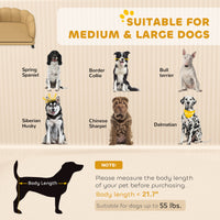 Pearl Design Pet Sofa for Medium and Large Sized Dogs, Pet Bed with Cushion and Solid Wood Legs, Coffee