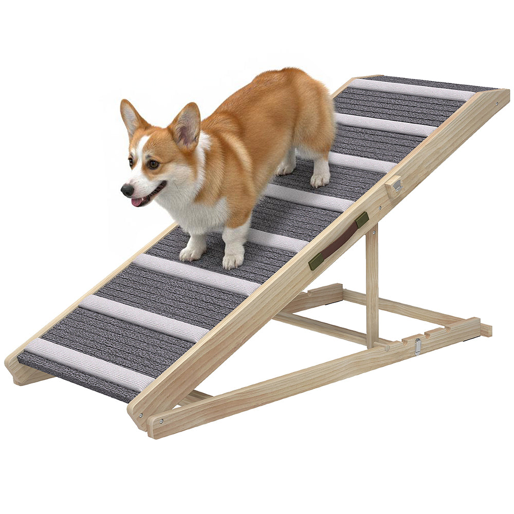 Dog Ramp For Couch, 4 Adjustable High-traction Carpet And Crossbars Foldable Pet Ramp For Small To Large Dog