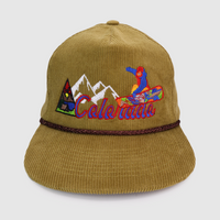 COLORADO SNOWBOARDING SNAPBACK CAP HAT WITH ROPE CUSTOM EMBROIDERED
