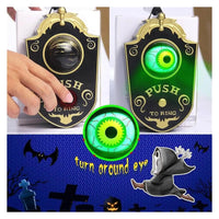 MEACAOFG Halloween Door Bell Animated Eyeball Door Bell MEACAOFG Decor Outside Scary Light Up Witch Prop for Party Hau