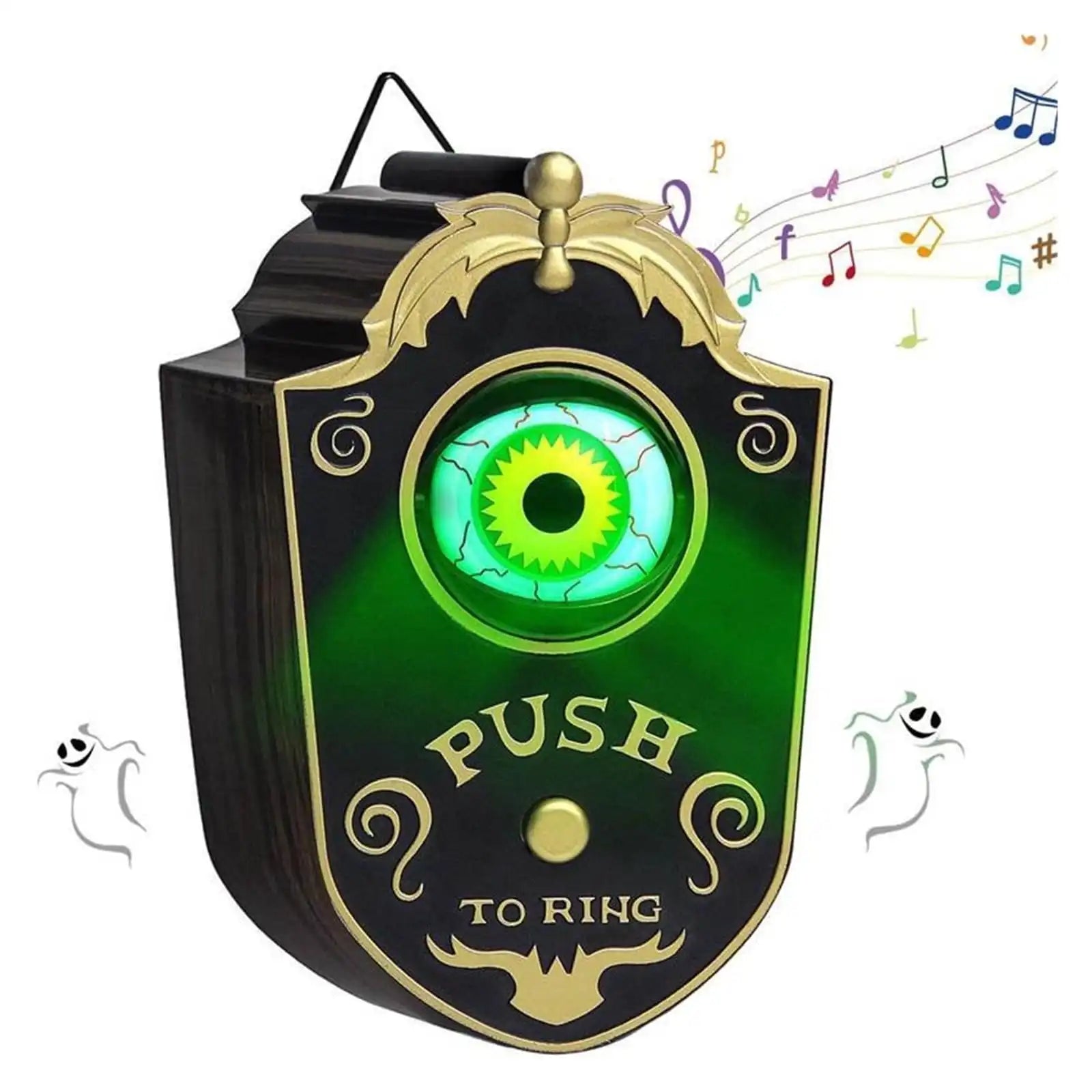 MEACAOFG Halloween Door Bell Animated Eyeball Door Bell MEACAOFG Decor Outside Scary Light Up Witch Prop for Party Hau