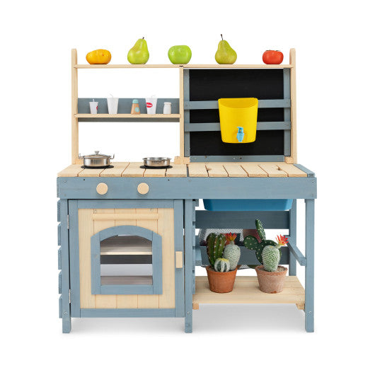 2-In-1 Outdoor Mud Kitchen with Faucet and Extra Chalkboard - BIG FRENCHIES