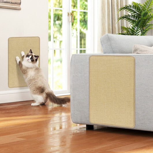 12 Pieces Cat Scratcher Mat Set 24  x 16 Inch Natural Sisal Pads
