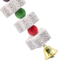 2 Pack Parrot Chew Toy Calcium Block Bird Beak Grinding Bell Cage Toy