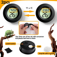 2 Pack Reptile Thermometer Hygrometer Digital Tank Gauge Accurate