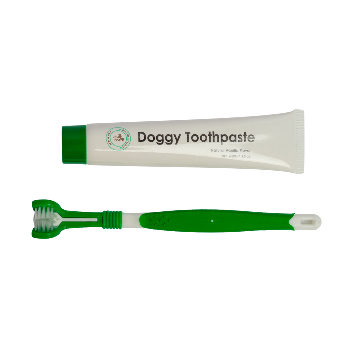 Triple Headed Dog Toothbrush with All-Natural Toothpaste Kit – 2-Piece Kit - BIG FRENCHIES