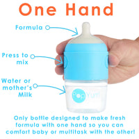 PopYum 5oz Anti-Colic Baby Bottle for Breast and Formula Feeding, 3-Pack, Blue, #1 Slow Flow Nipples - BIG FRENCHIES