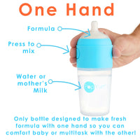PopYum 9oz Anti-Colic Baby Bottle for Breast and Formula Feeding, 2-Pack, Blue, #2 Medium Flow Nipples - BIG FRENCHIES
