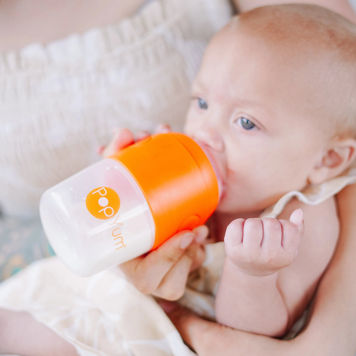 PopYum Orange 7 Piece Bundle: 9oz Bottle 3-Pack + 2 Nipple 2-Packs - BIG FRENCHIES
