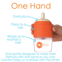 PopYum 5oz Anti-Colic Baby Bottle for Breast and Formula Feeding, Orange, #1 Slow Flow Nipple - BIG FRENCHIES