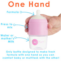 PopYum Baby Bottle Starter Set for Breast and Formula Feeding, 4-Pack, Pink, 2x 5oz Bottles (150ml) + 2x 9oz Bottles (260ml) - BIG FRENCHIES