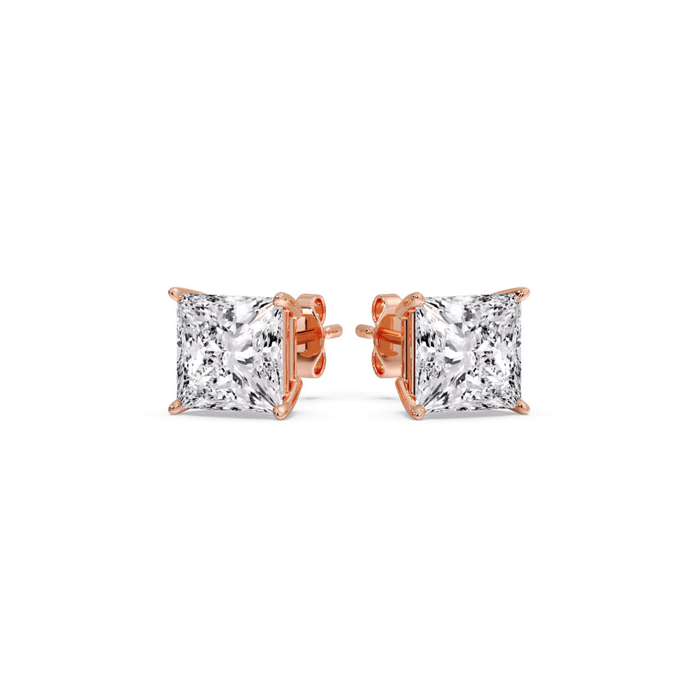 Princess-Cut Diamond Solitaire Stud Earrings (1 - 10ct | GIA & IGI Certified)