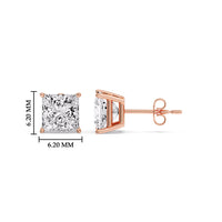 Princess-Cut Diamond Solitaire Stud Earrings (1 - 10ct | GIA & IGI Certified)