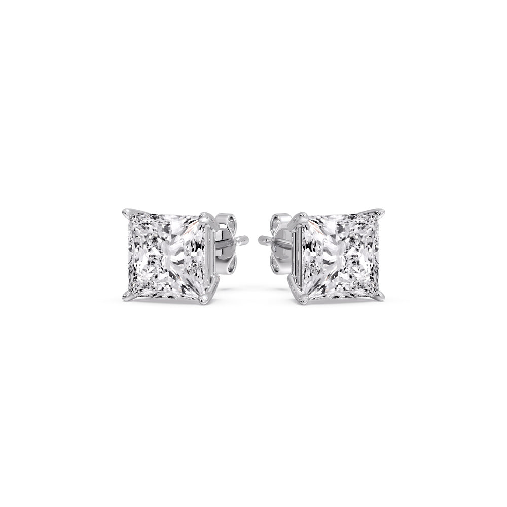 Princess-Cut Diamond Solitaire Stud Earrings (1 - 10ct | GIA & IGI Certified)