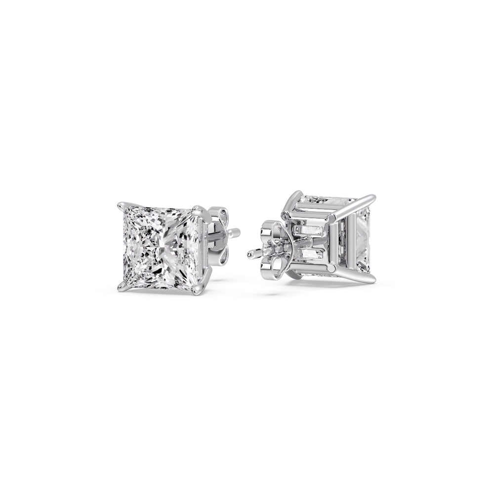 Princess-Cut Diamond Solitaire Stud Earrings (1 - 10ct | GIA & IGI Certified)