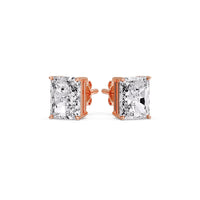 Certified Basket Stud Earrings Set With Radiant Cut Diamonds (1.00ct - 4.00ct)