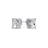 Certified Basket Stud Earrings Set With Radiant Cut Diamonds (1.00ct - 4.00ct)