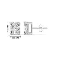 Certified Basket Stud Earrings Set With Radiant Cut Diamonds (1.00ct - 4.00ct)