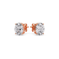 Classic Four Prong Oval Diamond Solitaire Stud Earrings (1.00 Ct - 10.00 Ct)