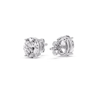 Classic Four Prong Oval Diamond Solitaire Stud Earrings (1.00 Ct - 10.00 Ct)