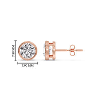 Bezel-Set Brilliant Round Diamond Solitaire Stud Earrings (1.00ct - 5.00ct)