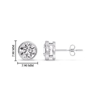 Bezel-Set Brilliant Round Diamond Solitaire Stud Earrings (1.00ct - 5.00ct)