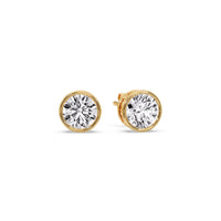 Bezel-Set Brilliant Round Diamond Solitaire Stud Earrings (1.00ct - 5.00ct)