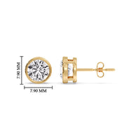 Bezel-Set Brilliant Round Diamond Solitaire Stud Earrings (1.00ct - 5.00ct)