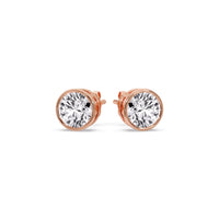 Bezel-Set Brilliant Round Diamond Solitaire Stud Earrings (1.00ct - 5.00ct)
