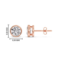 Bezel-Set Brilliant Round Diamond Solitaire Stud Earrings (1.00ct - 5.00ct)