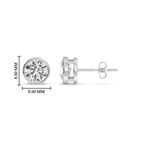 Bezel-Set Brilliant Round Diamond Solitaire Stud Earrings (1.00ct - 5.00ct)
