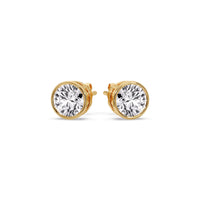 Bezel-Set Brilliant Round Diamond Solitaire Stud Earrings (1.00ct - 5.00ct)