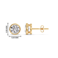 Bezel-Set Brilliant Round Diamond Solitaire Stud Earrings (1.00ct - 5.00ct)