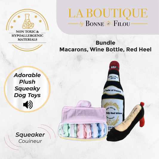 Plush Squeaky Dog Toy Set- Large - BIG FRENCHIES