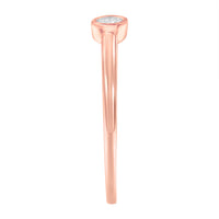 14K Rose Gold Plated .925 Sterling Silver Miracle Set Diamond Ring (1/20 Cttw, J-K Color, I1-I2 Clarity) - Size 6